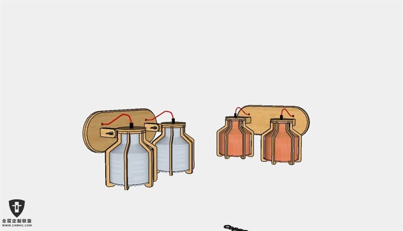 SketchUp草图大师天花灯Loft工业风灯具壁灯SU模型下载Loft-095SKP模型