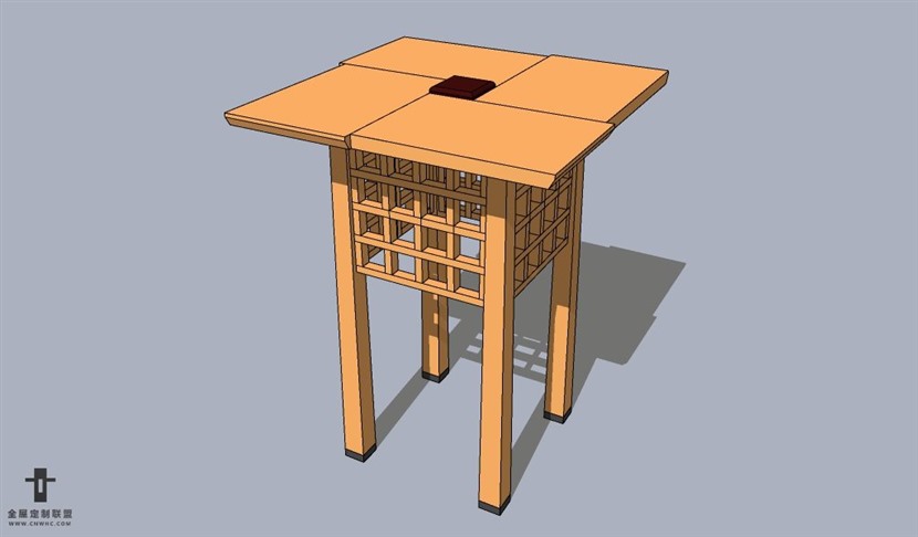 SketchUp草图大师方边几SU模型Sideboard-017SKP模型