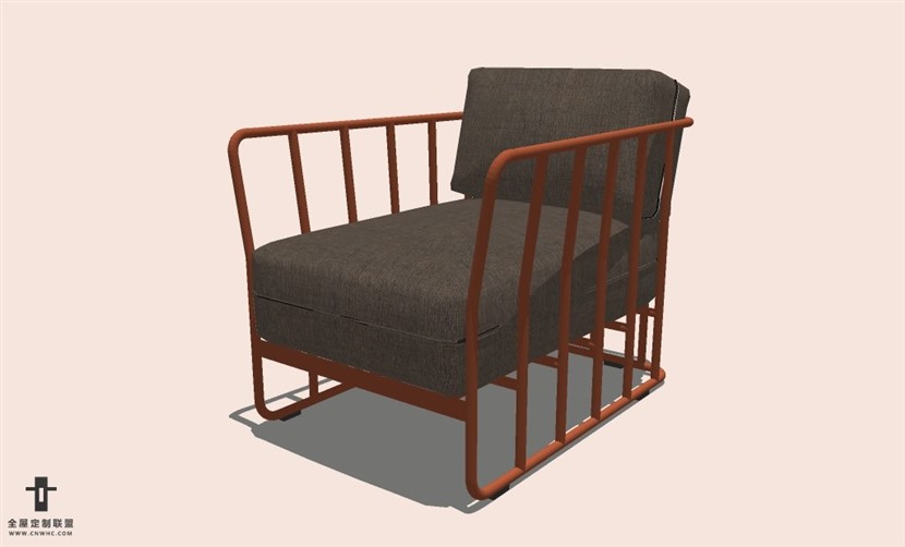 SketchUp草图大师单人沙发SU模型下载-Sofa-010SKP模型