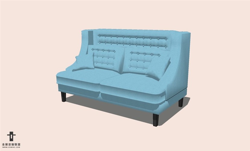 SketchUp草图大师多人沙发SU模型下载-Sofa-023SKP模型