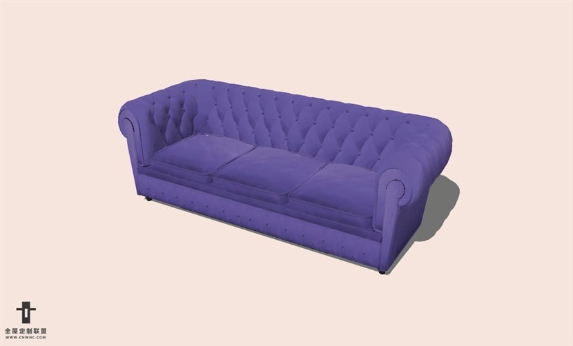 SketchUp草图大师多人沙发SU模型下载-Sofa-024SKP模型
