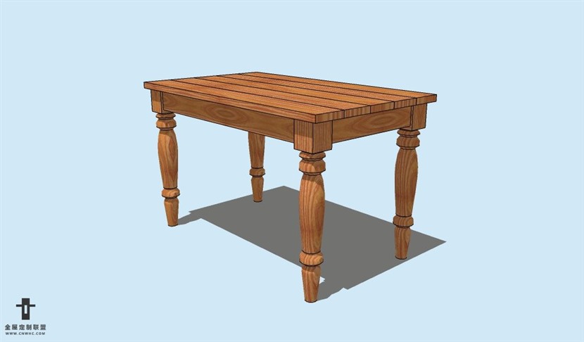 SketchUp草图大师方餐桌子SU模型Table-038SKP模型