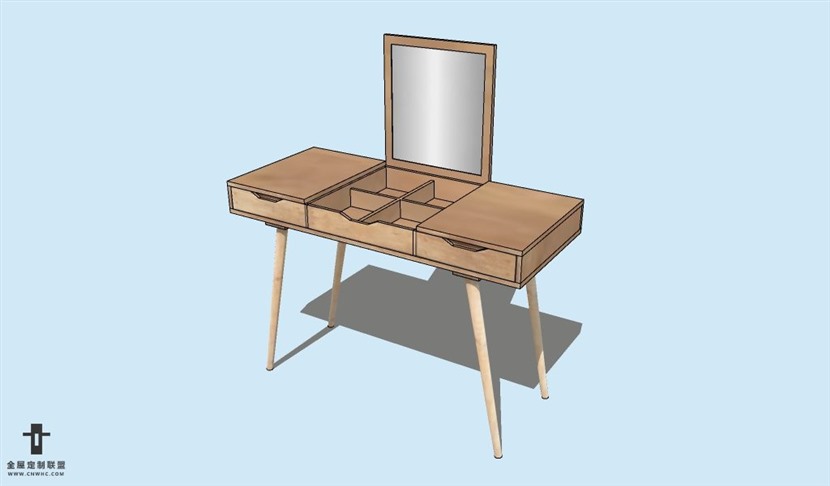 SketchUp草图大师梳妆台SU模型下载Vanity-036SKP模型