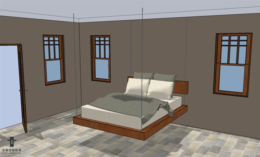 SketchUp草图大师现代简约风格吊床SU模型下载-081SKP模型