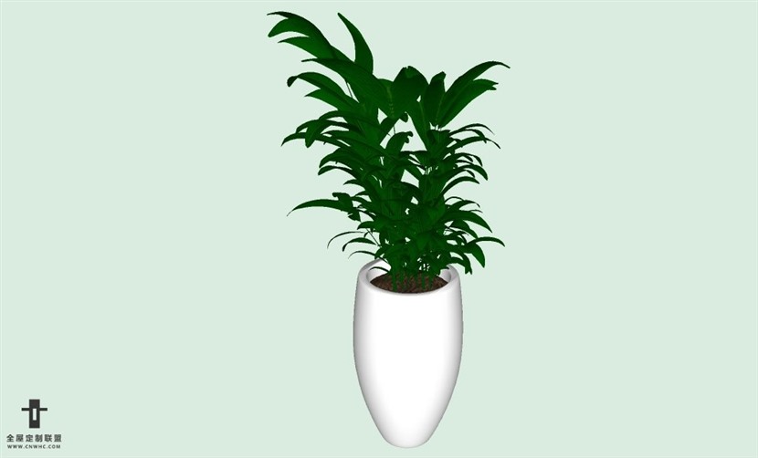 SketchUp草图大师室内植物盆景花草盆栽SU模型下载plants-177SKP模型
