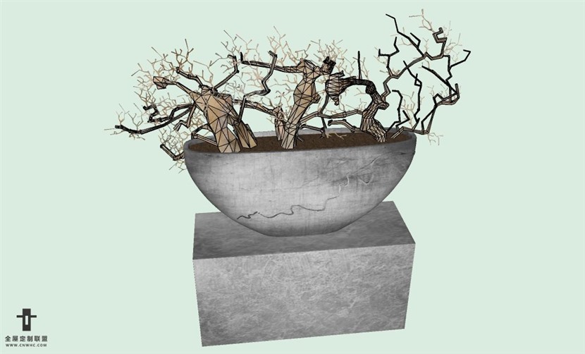 SketchUp草图大师室内植物盆景花草盆栽SU模型下载plants-189SKP模型