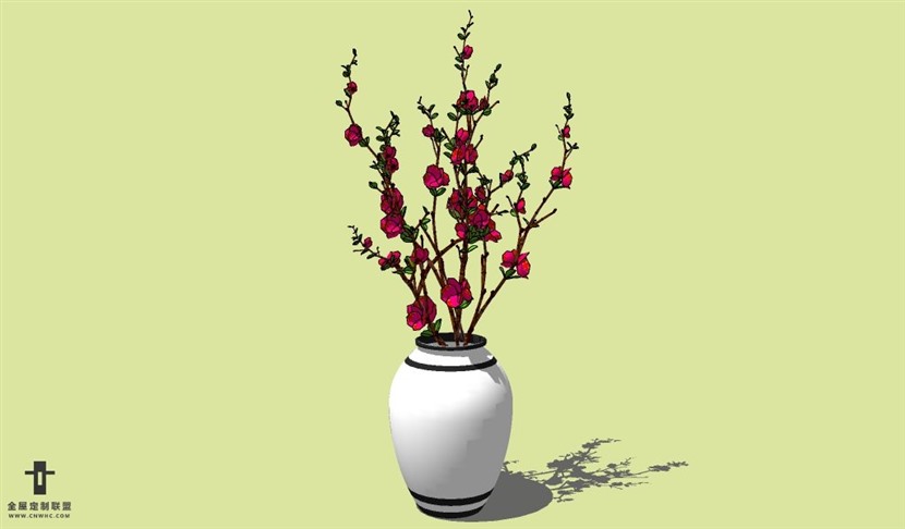 SketchUp草图大师花卉植物花瓶SU模型Vase-048SKP模型