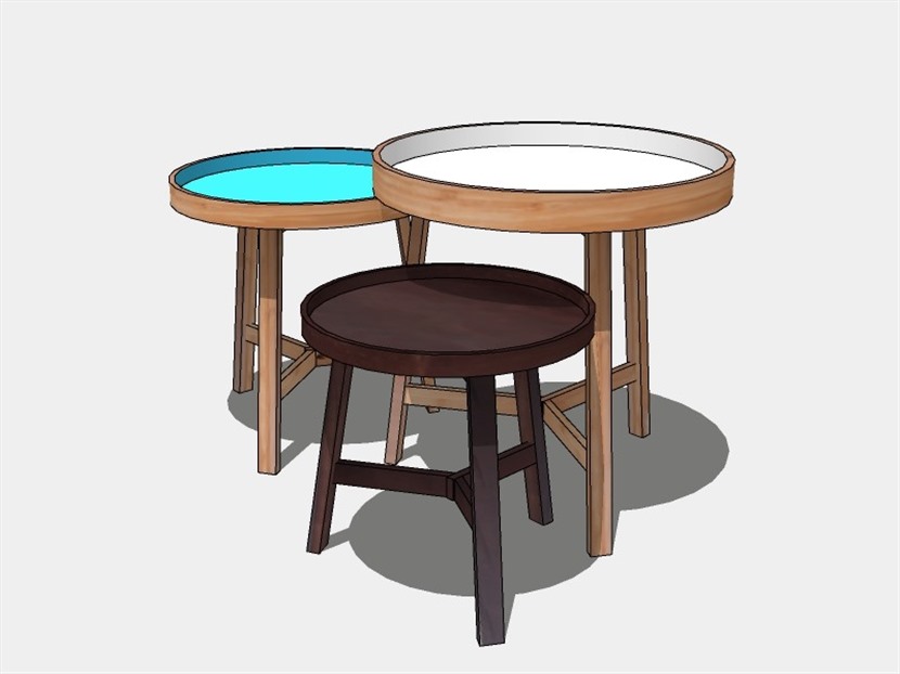 SketchUp草图大师现代北欧风格边几skp模型-001