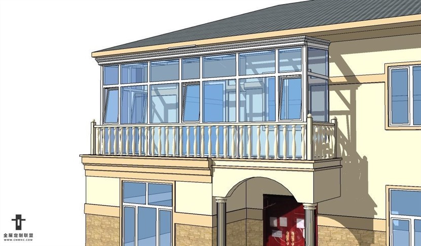 SketchUp草图大师阳光房室外建筑模型下载-026