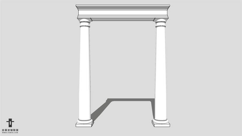 SketchUp草图大师建筑构建欧式门模型下载-015SKP模型