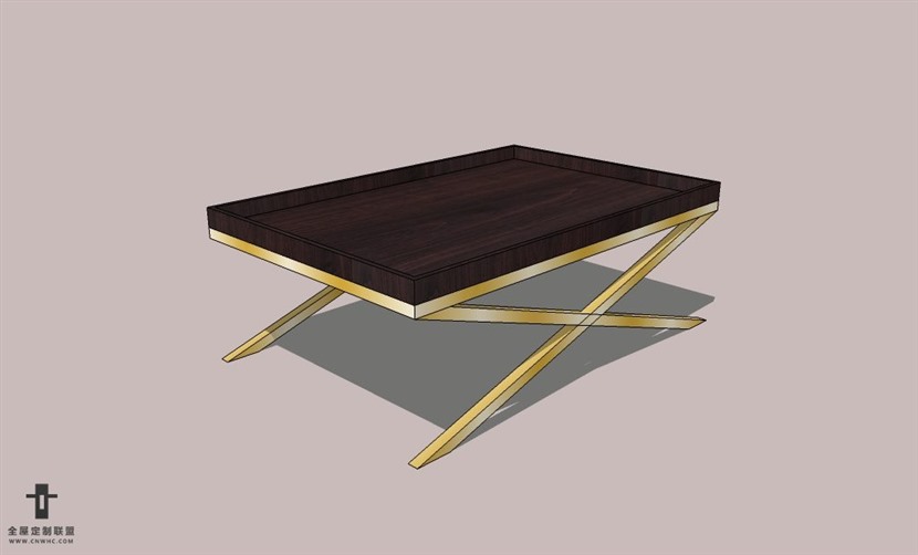 SketchUp草图大师精品轻奢家具茶几skp模型下载-031SKP模型