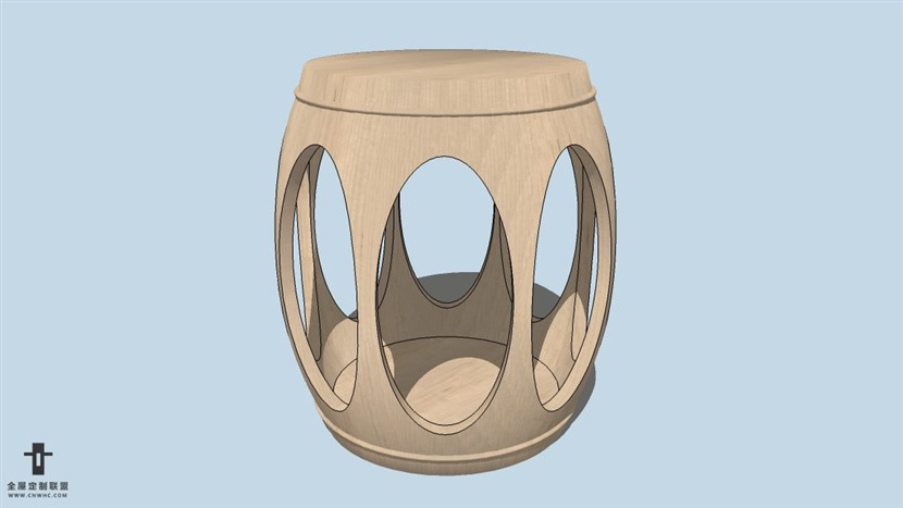 SketchUp草图大师中式风格家凳子SU模型下载-037SKP模型