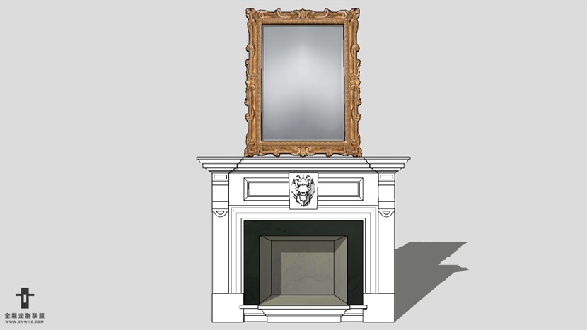 SketchUp草图大师建筑构壁炉建模型下载-002SKP模型