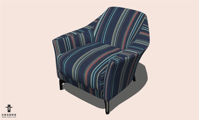 SketchUp草图大师单人沙发SU模型下载-Sofa-051SKP模型