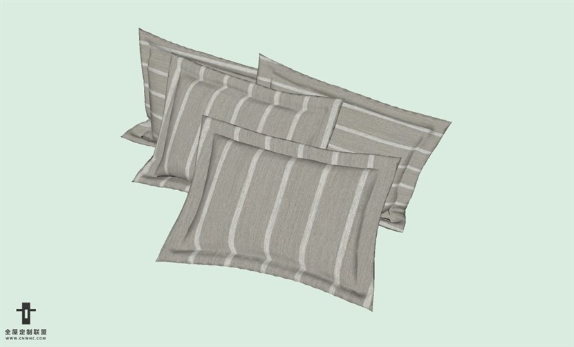 SketchUp草图大师精品布艺抱枕模型下载-pillows-384SKP模型