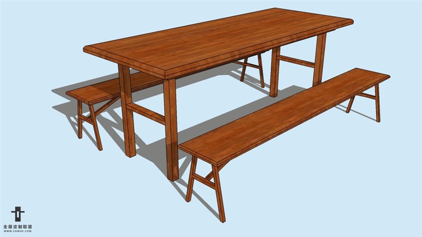 SketchUp精品桌子椅子模型草图大师桌椅组合模型下载-014SKP模型