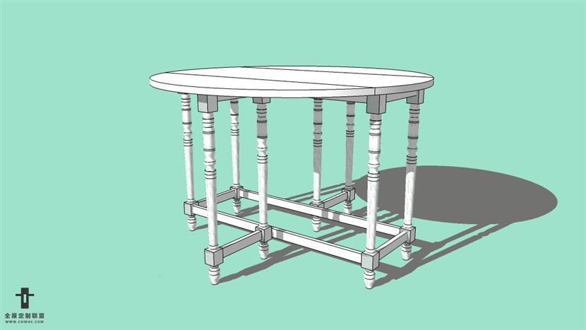 SketchUp草图大师精品欧式桌子模型下载-055SKP模型