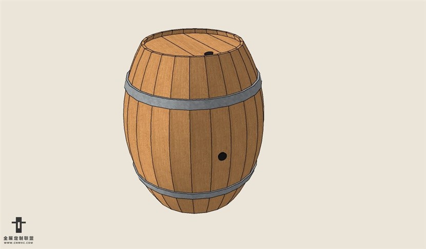 红葡萄酒木酒桶SketchUp模型库草图大师模型下载001