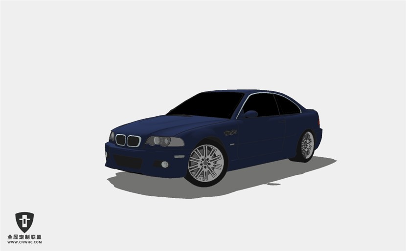 宝马轿车汽车2005 BMW M3 e46 (less detailed) SketchUp模型库草图大师模型下载