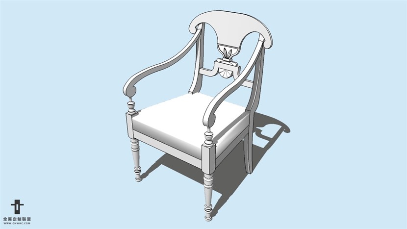 SketchUp草图大师精品欧式椅子模型下载-ArmChair-096SKP模型