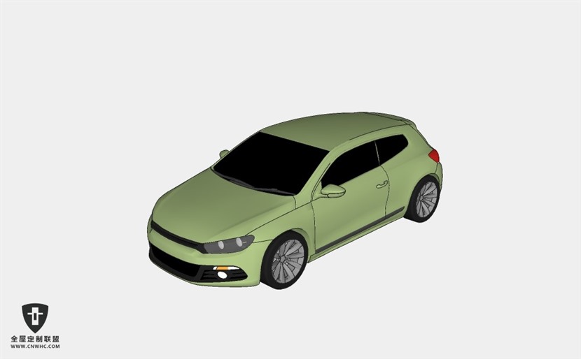 德国大众汽车VW Scirocco两厢小轿车 SketchUp模型库草图大师模型下载