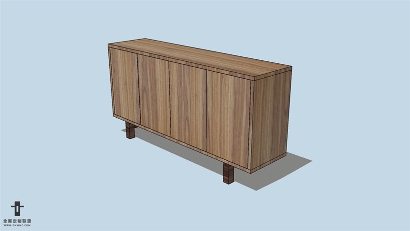 SketchUp草图大师宜家现代风格家电视柜skp模型下载-076SKP模型