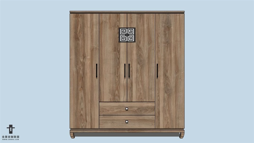 SketchUp草图大师中式风格家具边柜SU模型下载-083SKP模型