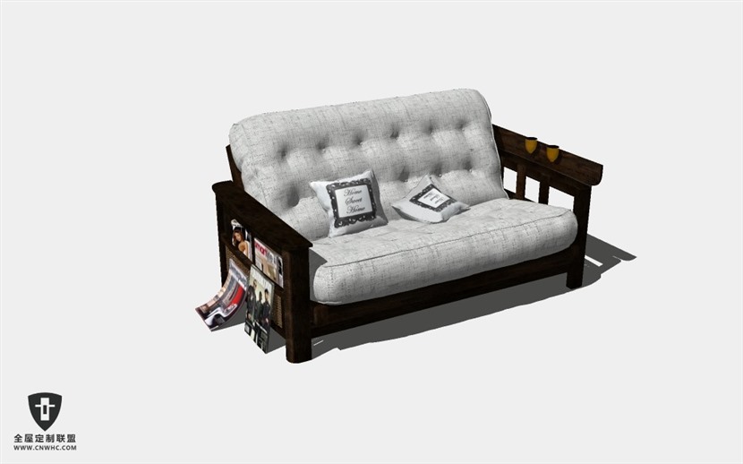 家具多人沙发SketchUp模型库草图大师模型下载Sofa-025