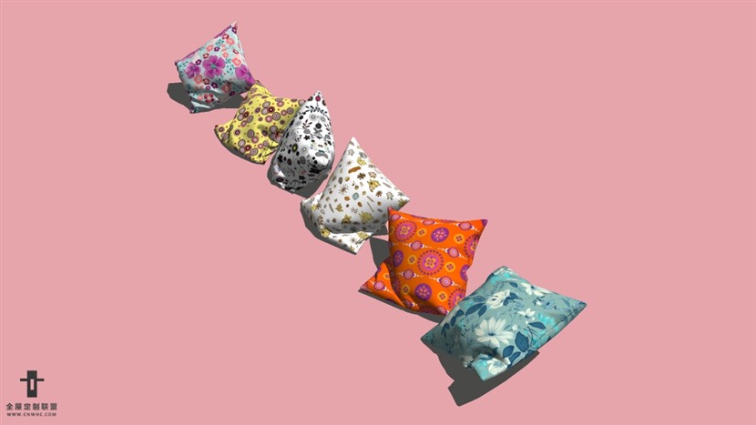 SketchUp草图大师精品布艺抱枕模型下载-pillows-093SKP模型