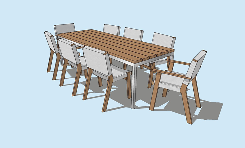 SketchUp精品桌子椅子模型草图大师桌椅组合模型下载-042