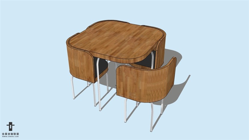 SketchUp精品桌子椅子模型草图大师桌椅组合模型下载-056SKP模型