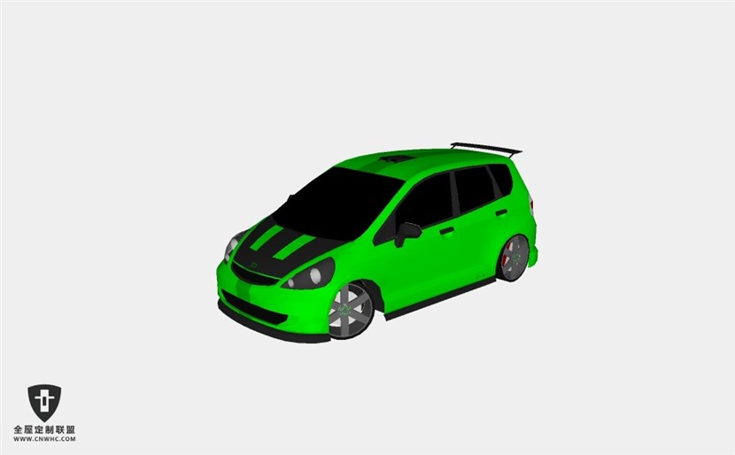 本田小轿车汽车honda Jazz tuned SketchUp模型库草图大师模型下载