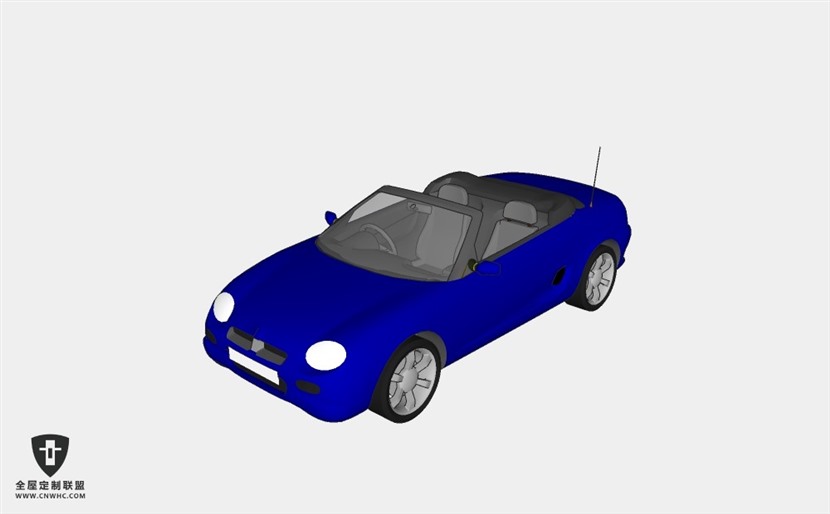 名爵汽车2001 MG F轿车SketchUp模型库草图大师模型下载