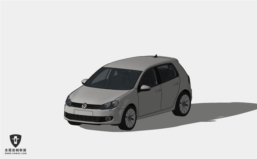 德国大众汽车2009 VW Golf V运动鞋轿车 SketchUp模型库草图大师模型下载