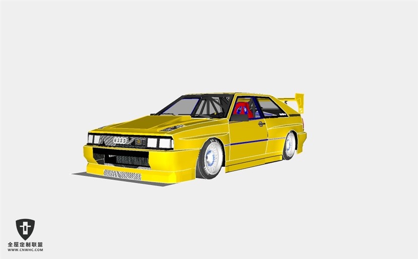 奥迪轿车汽车Audi-Quattro-GT-race-car SketchUp模型库草图大师模型下载