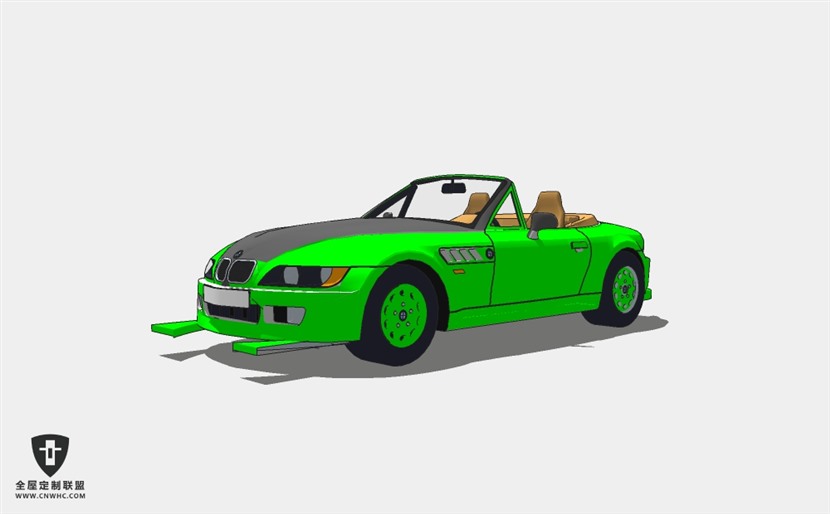 宝马小轿车汽车BMW Z3 Mod敞篷跑车赛车SketchUp模型库草图大师模型下载