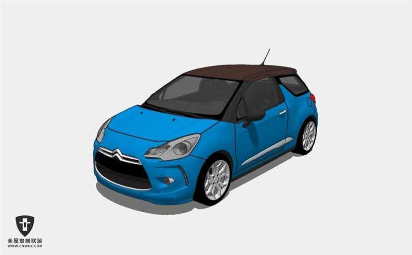 雪铁龙汽车Citro n DS3两厢轿车SketchUp模型库草图大师模型下载