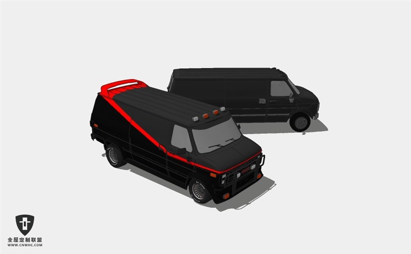 汽车GMC Vandura面包车SketchUp模型库草图大师模型下载