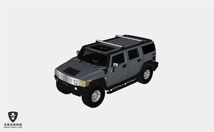 悍马汽车Hummer H2 adventure package SUV越野车SketchUp模型库草图大师模型下载