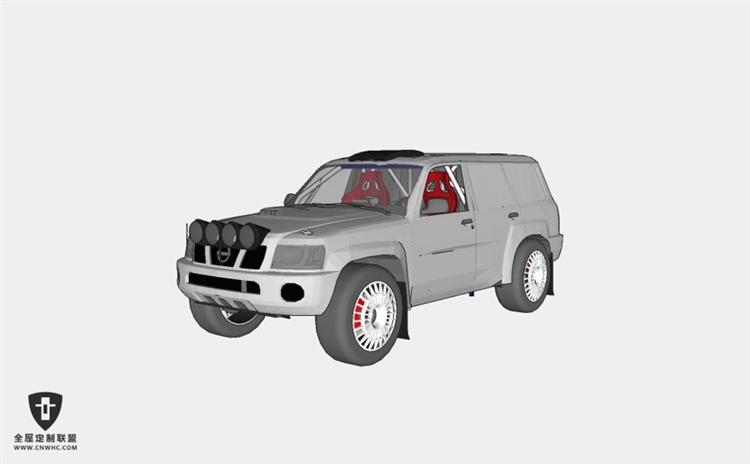 东风日产汽车Nissan Patrol Y61 rally car SUV越野车 SketchUp模型库草图大师模型下载