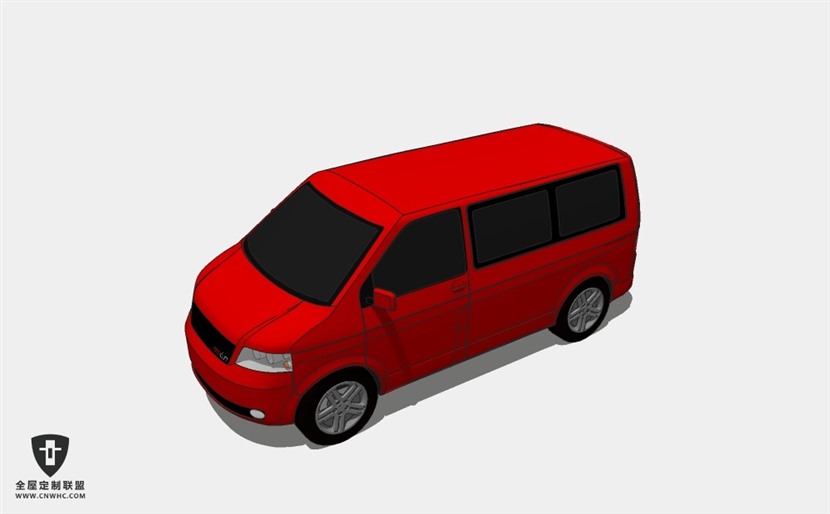 德国大众汽车VW T5面包车 SketchUp模型库草图大师模型下载