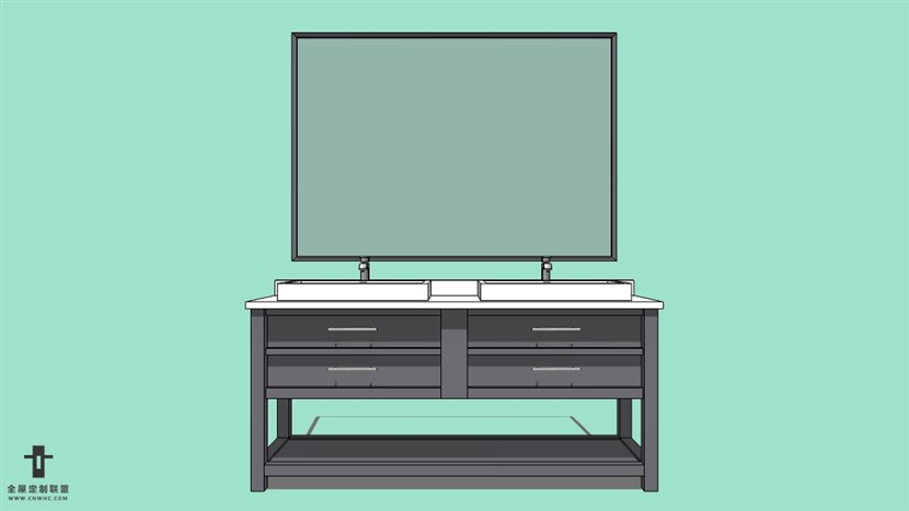 SketchUp草图大师面盆浴柜模型下载-051SKP模型
