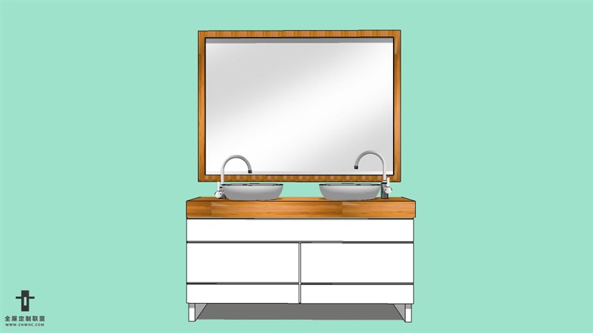 SketchUp草图大师面盆浴柜模型下载-053SKP模型
