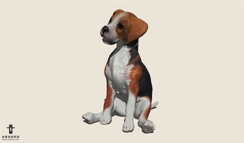 高精度动物威尔士跳猎犬狗SketchUp模型库草图大师模型下载Animais-065