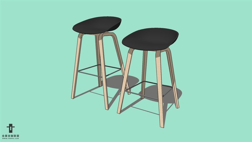SketchUp精品吧台椅模型草图大师吧台椅子模型下载-Bar Stool-047SKP模型