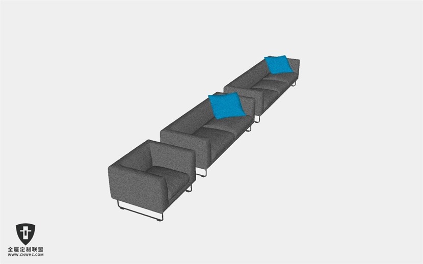 家具组合沙发SketchUp模型库草图大师模型下载Sofa-047