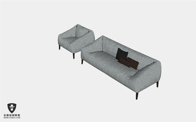 家具组合沙发SketchUp模型库草图大师模型下载Sofa-050