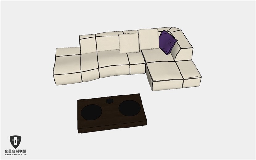 家具组合沙发SketchUp模型库草图大师模型下载Sofa-058
