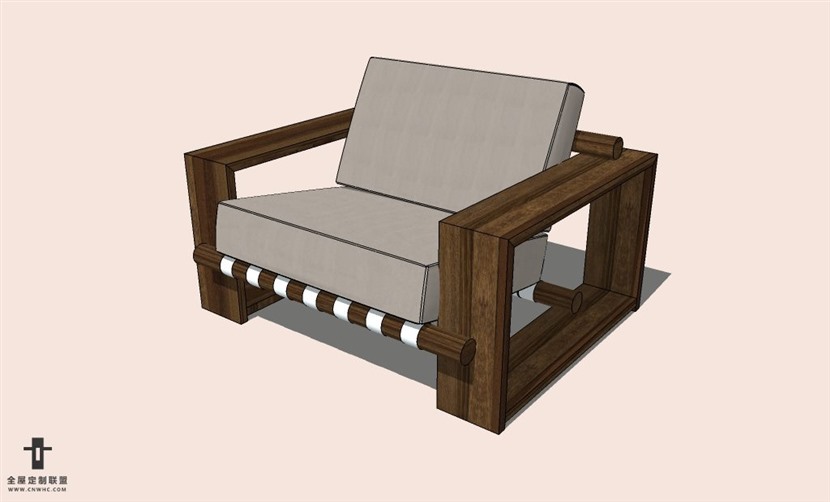 SketchUp草图大师单人沙发SU模型下载-Sofa-097SKP模型