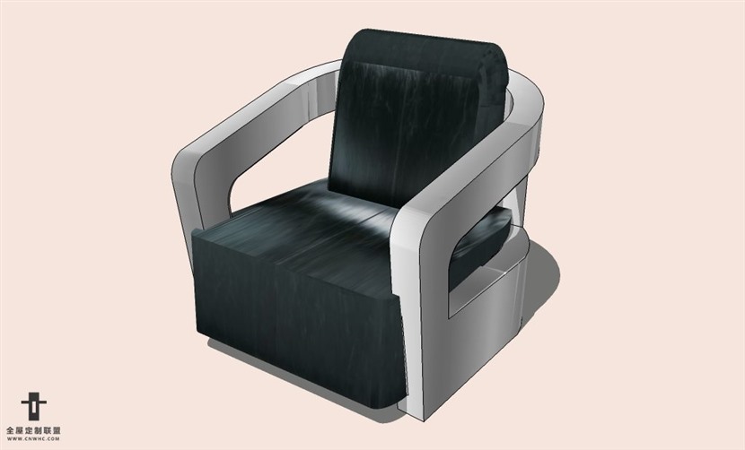 SketchUp草图大师单人沙发SU模型下载-Sofa-107SKP模型